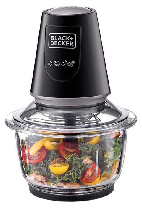 Multi-Function Glass Chopper & Mincer, XXL 1.2L Bowl, 4-Blade System, Pulse Speed for Precision, Ice Crushing, Compact Sleek Black Design, Easy to Clean, 1.2 L 400 W GC400-B5 Clear/Black