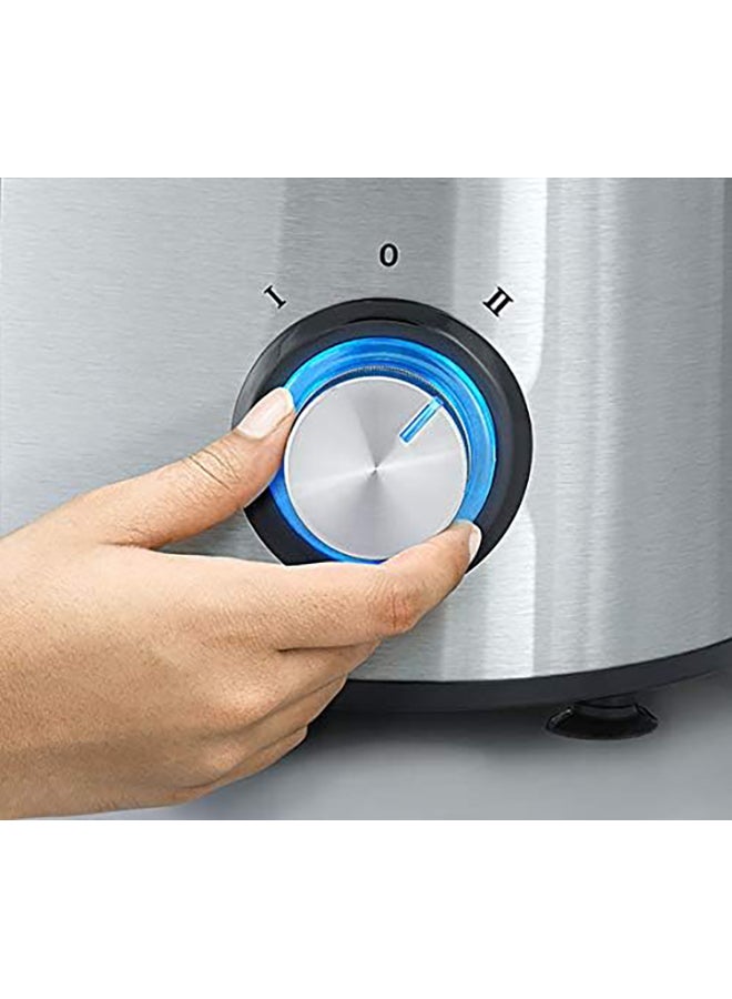 بلاك اند ديكر عصارة 800 واط بتصميم من الفولاذ المقاوم للصدأ، وعاء لب كبير، جامع عصير، تحكم مزدوج في السرعة للفواكه والخضروات.   JE800-B5 1.7 L 800 W JE800-B5 أسود/ فضي/ شفاف - Image 3