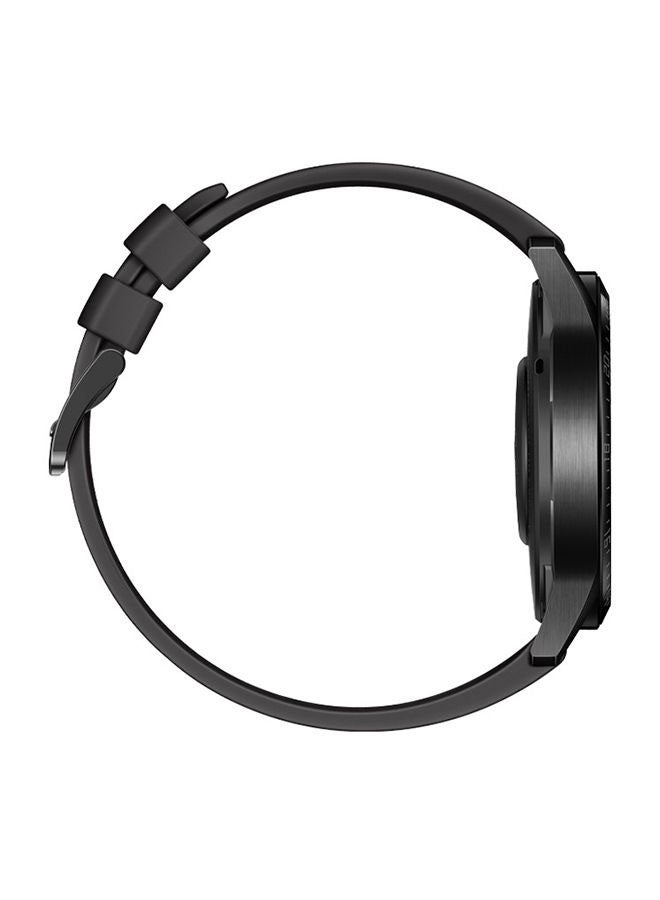 HUAWEI Watch GT2, 46mm, Stainless Steel, Black Fluoroelastomer Strap Matte Black - Image 4