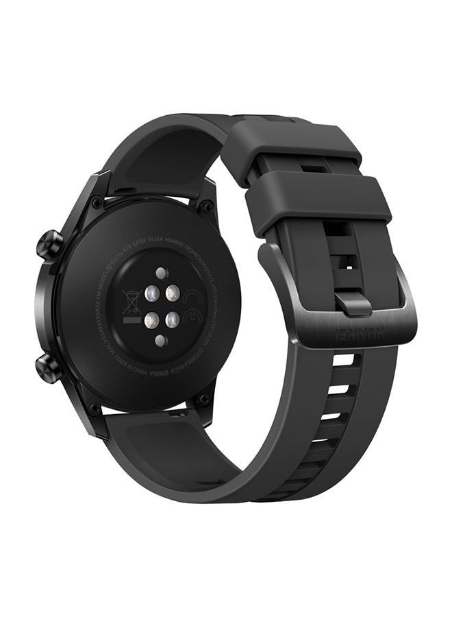 HUAWEI Watch GT2, 46mm, Stainless Steel, Black Fluoroelastomer Strap Matte Black - Image 2