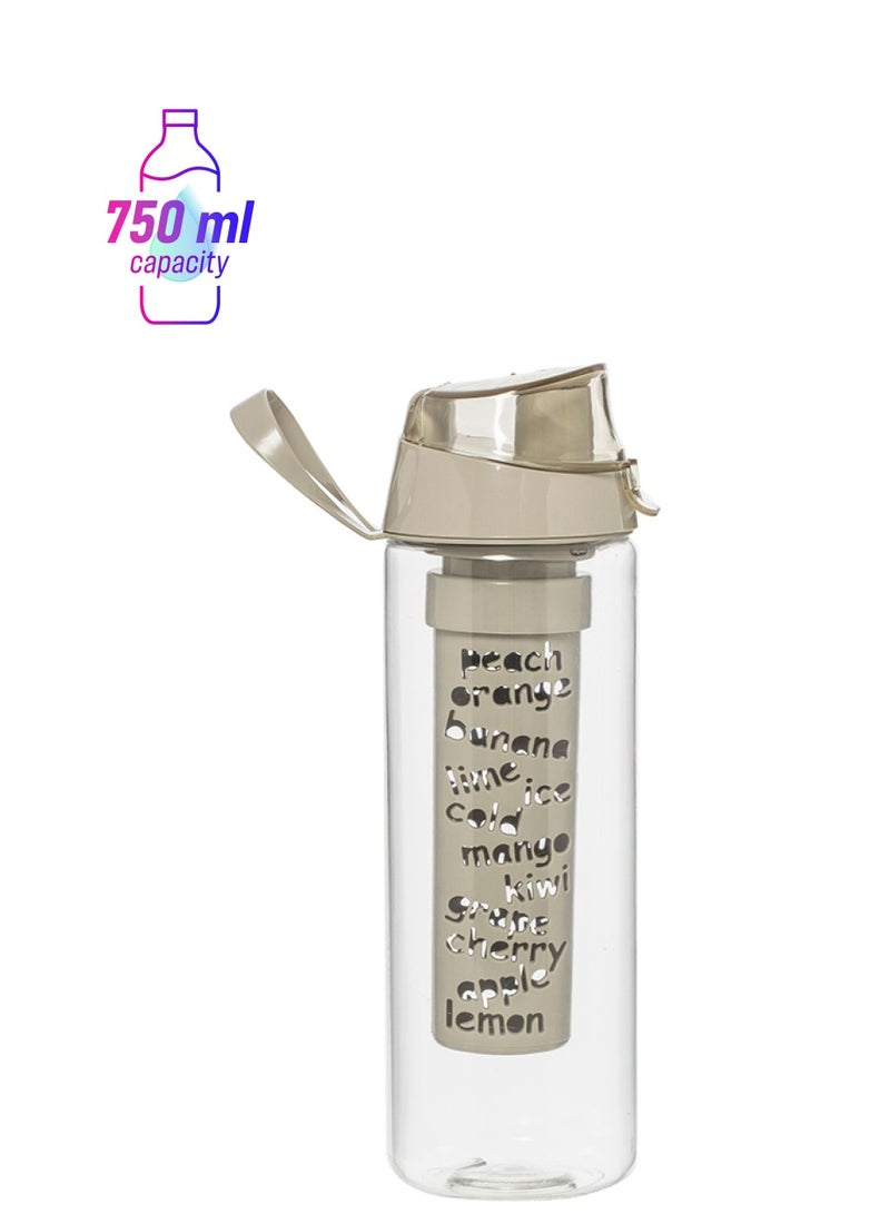 هيرفين زجاجة مزوّدة بجزء داخلي لنقع الفاكهة شفاف/رمادي 750ملليلتر