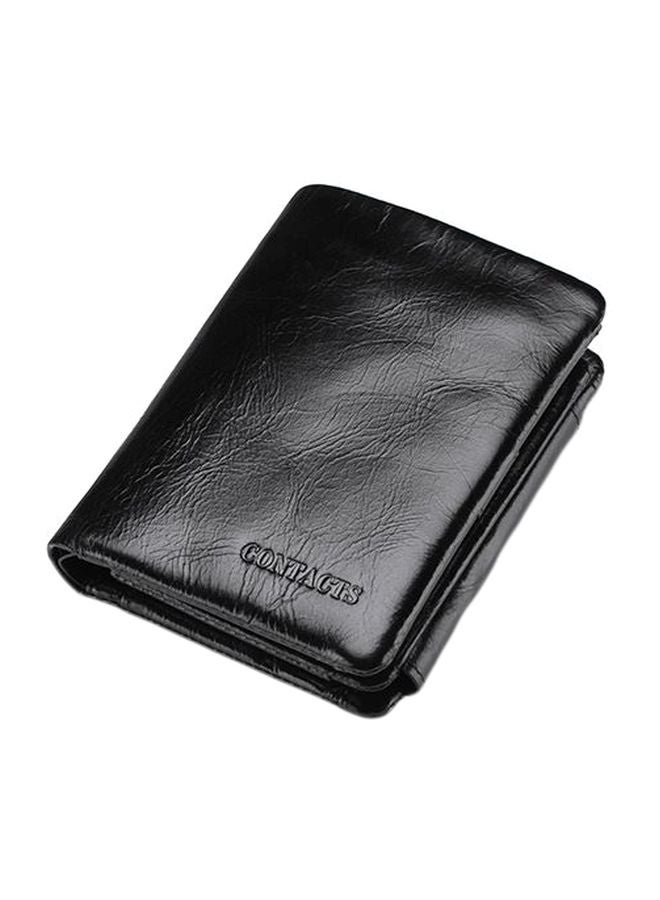 CONTACTS Leather Trifold Wallet Black