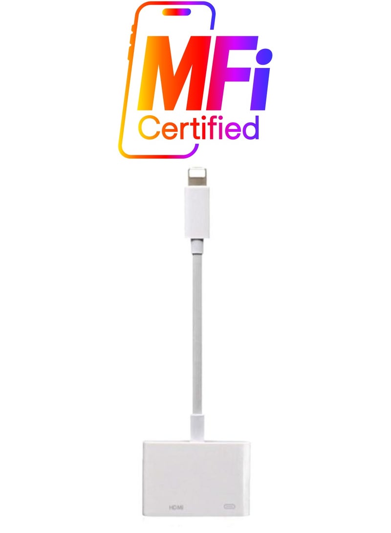 Digital AV Adapter Cable For Apple iPad/iPhone 5/6/6 Plus White