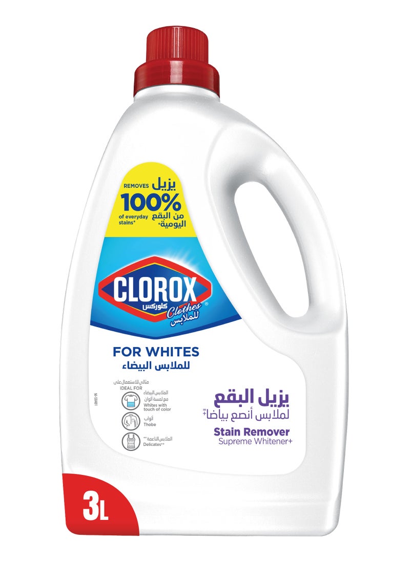 Clorox Liquid Stain Remover And Color Booster For White Clothes White 3Liters  - Image 1