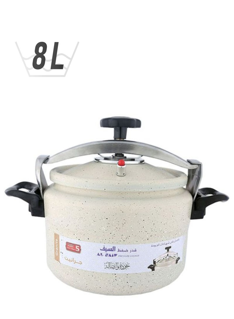 Alsaif Aluminium Pressure Cooker White 8Liters  - Image 1