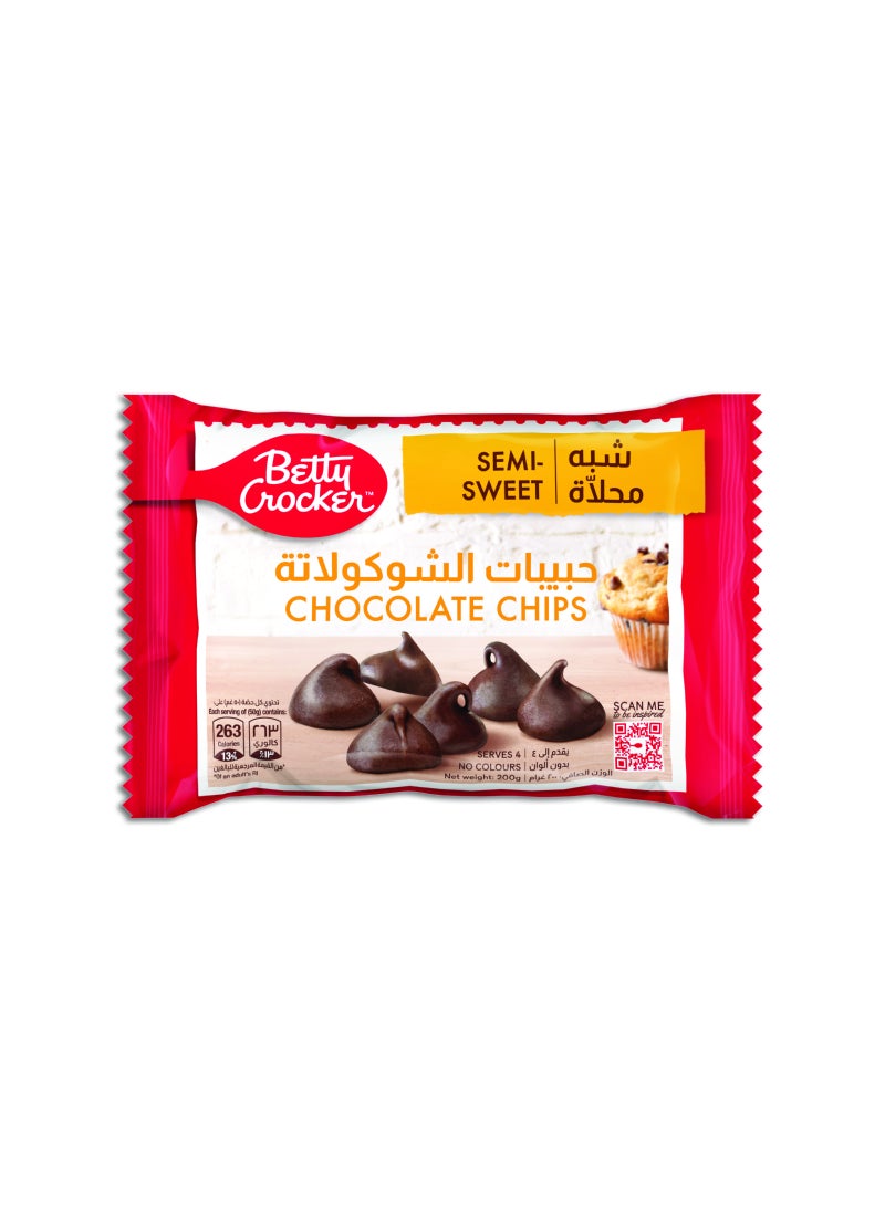 Betty Crocker Semi Sweet Chocolate Chips 200grams - Image 1
