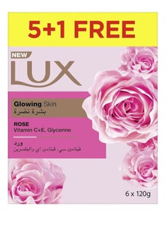Lux Bar Soap For Glowing Skin Rose With Vitamin C, E, And Glycerine 120grams 