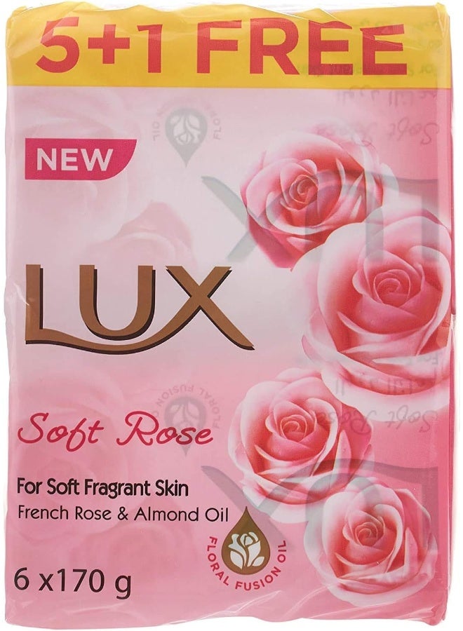 Lux Bar Soap For Glowing Skin Rose With Vitamin C E And Glycerine White 170grams - Image 3