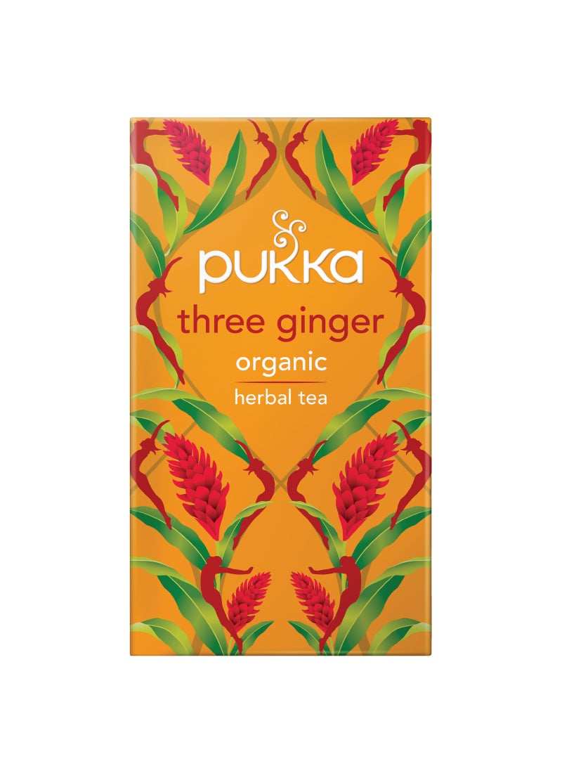 Pukka Three Ginger Organic Herbal Tea 20 Teabags 36grams  - Image 2