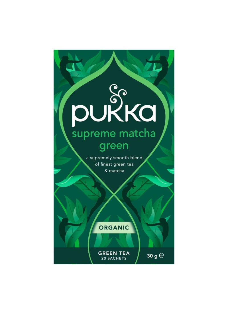 Pukka Supreme Matcha Organic Herbal Green Tea 20 Bags 30grams  - Image 1