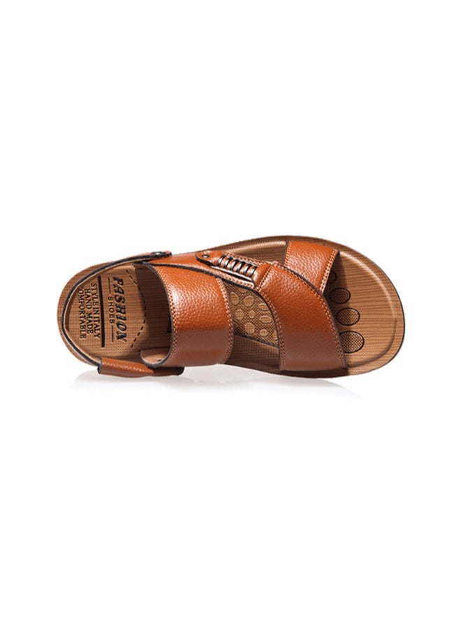 Buckle Detail Casual Sandals Brown - Image 1