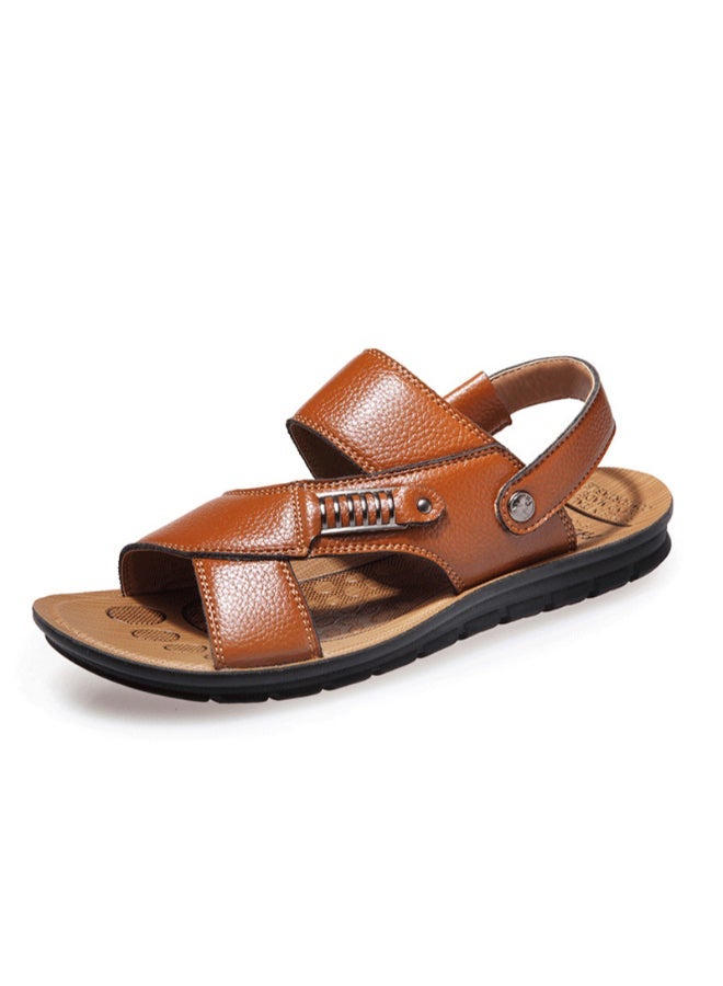 Buckle Detail Casual Sandals Brown - Image 2