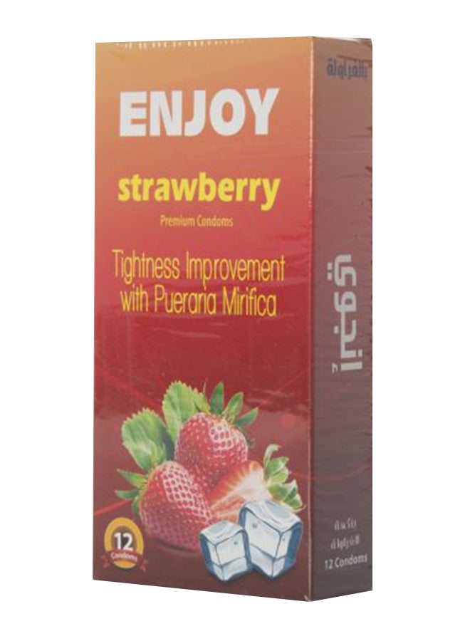 ENJOY - Strawberry Premium Condom 12 Count - Image 1