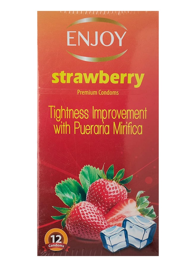 ENJOY - Strawberry Premium Condom 12 Count - Image 1