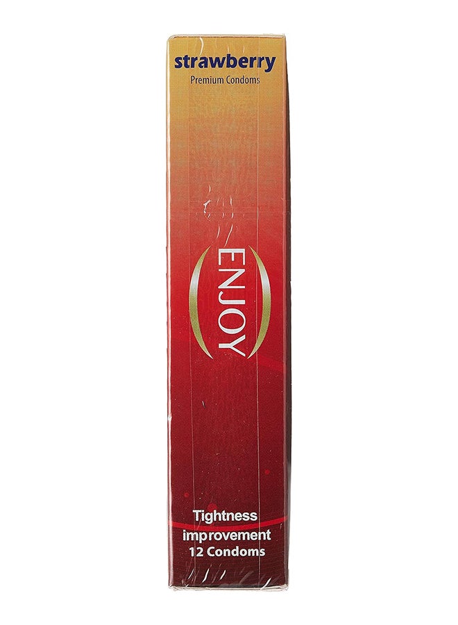 ENJOY - Strawberry Premium Condom 12 Count - Image 1