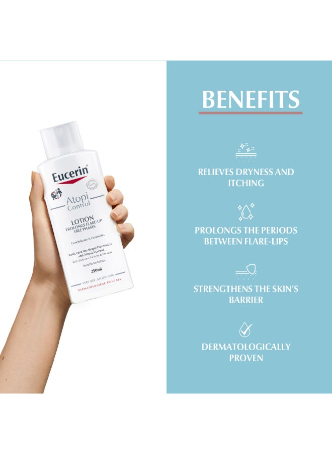 Eucerin Atopicontrol Body Lotion With Natural Omega Oils And Ceramides, Preserves Skin Barrier For Atopic And Dry Skin 250ml  - Image 4