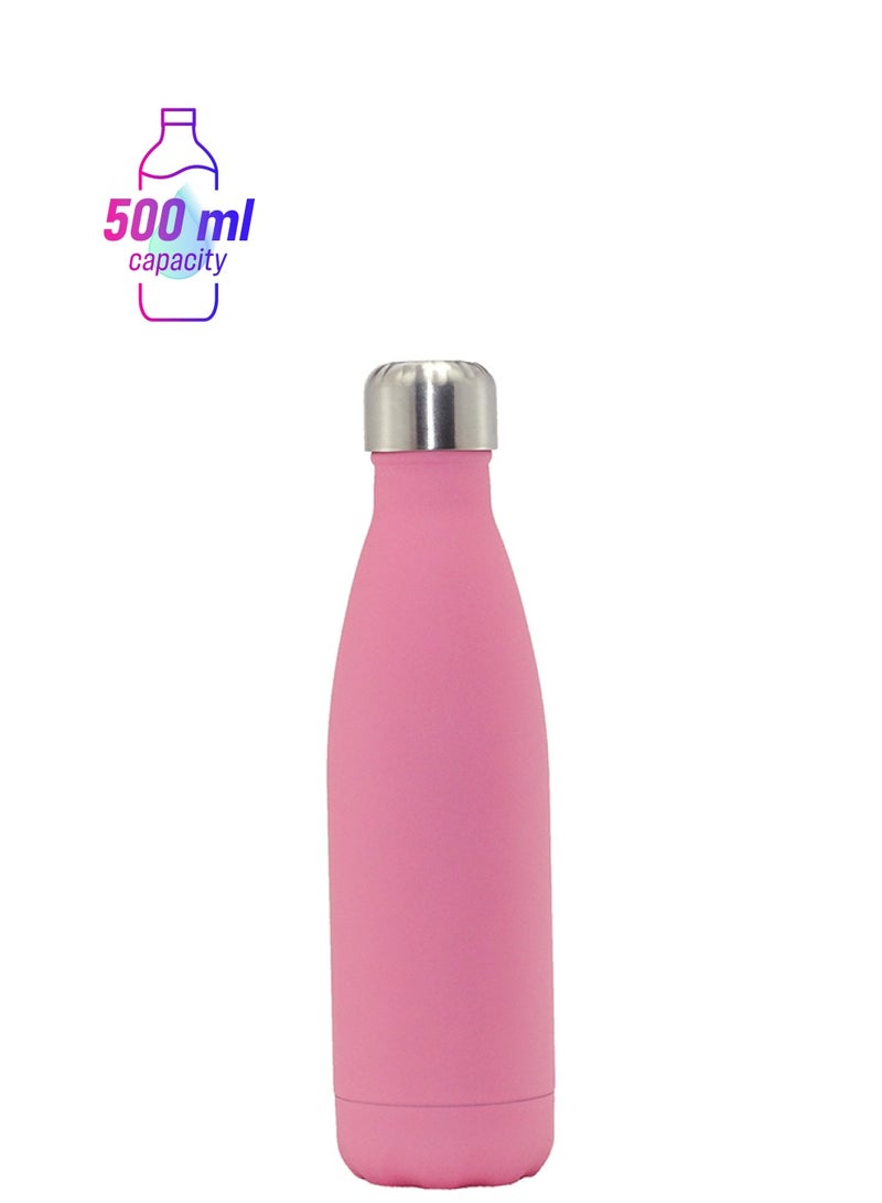 Generic - Insulated Stainless Steel Water Bottle Pink 500ml - Image 1