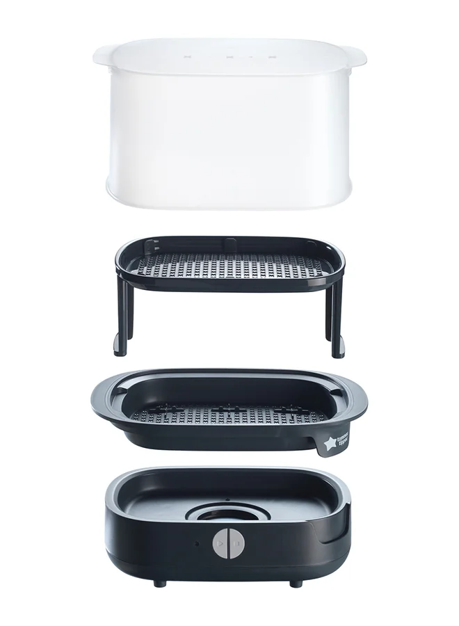 tommee tippee Advanced Steam Electric Steriliser For Baby Bottles, Kills Viruses And 99.9% Of Bacteria, 5-Minute Sterilisation Cycle, Black