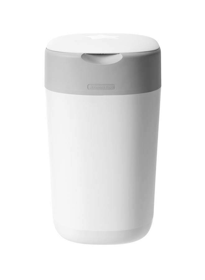 tommee tippee - Twist And Click Advanced Nappy Bin Starter Set, Eco-Friendlier System With 6x Refill Cassettes With Sustainably Sourced Antibacterial Greenfilm, White - Image 1