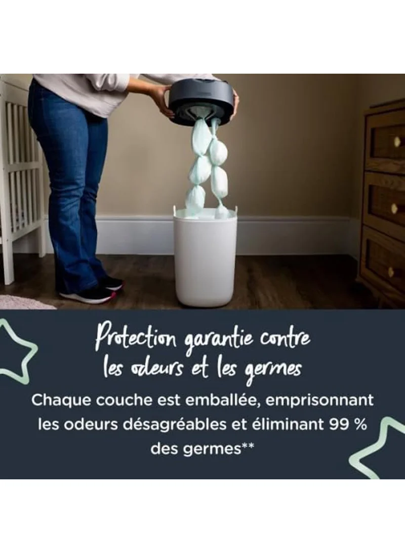 tommee tippee Sangenic Universal Nappy Bin Refills 3-Pack – Twist & Click and Sangenic TEC Compatible, Odour & Germ Protection, Antibacterial Diaper Disposal Cassettes
