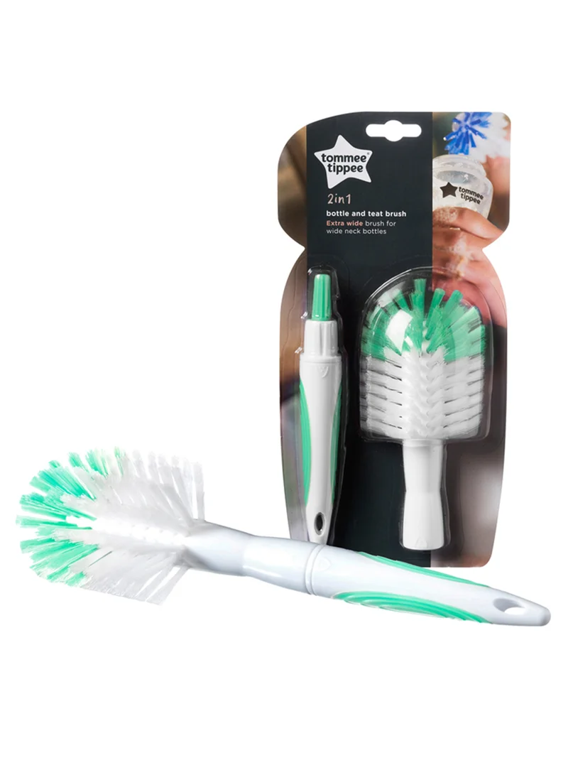 tommee tippee Closer To Nature Bottle Brush And Teat Brush, Green