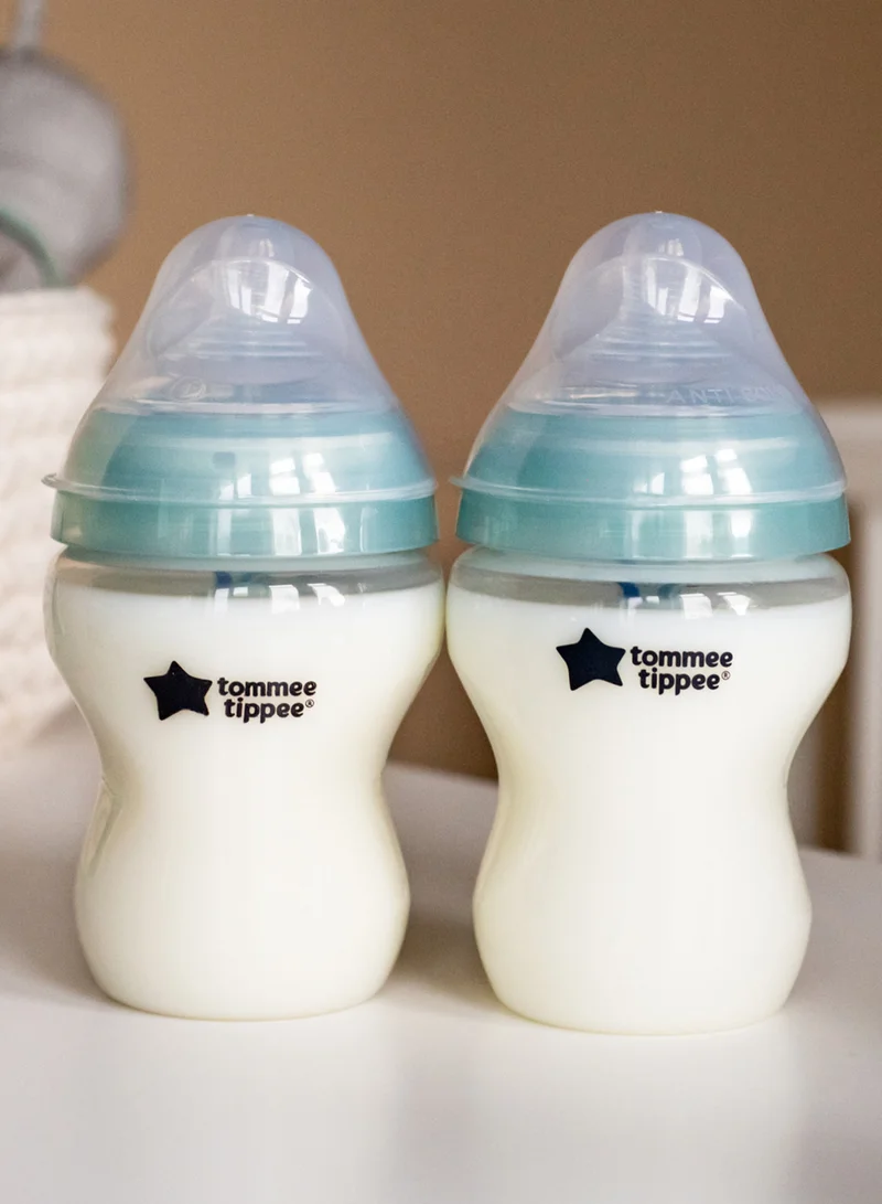 tommee tippee Anti-Colic Baby Bottle, Pack Of 2, 0M Plus, 260 ml - Packaging May Vary