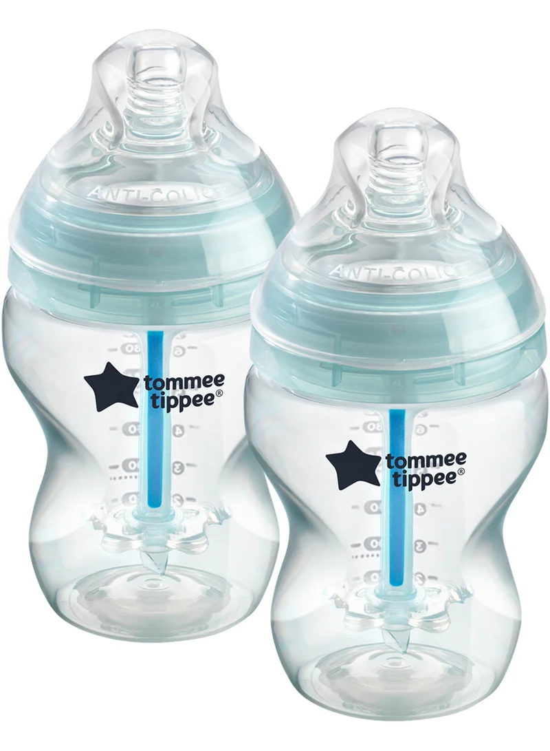 tommee tippee Anti-Colic Baby Bottle, Pack Of 2, 0M Plus, 260 ml - Packaging May Vary