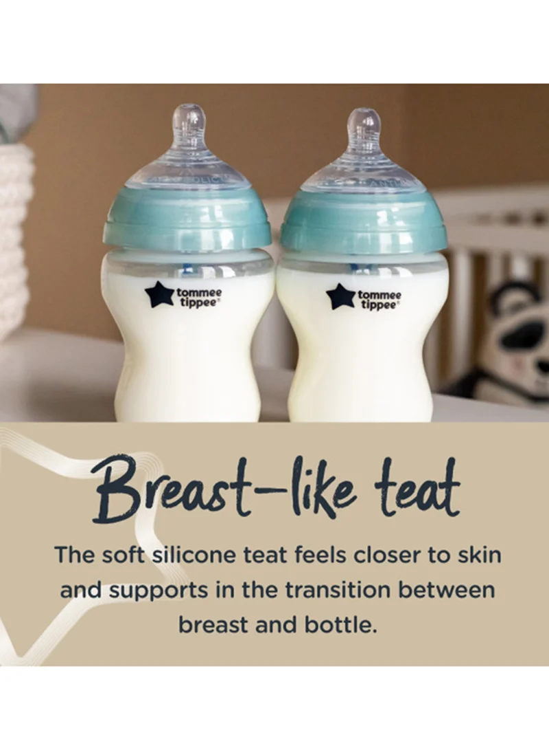 tommee tippee Anti-Colic Baby Bottle, Pack Of 2, 0M Plus, 260 ml - Packaging May Vary