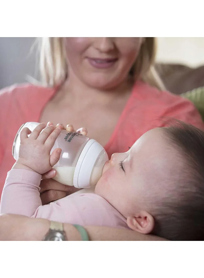 tommee tippee Closer to Nature Glass Baby Bottle Starter Set, Breast-Like Teat With Anti-Colic Valve -Assorted, Clear