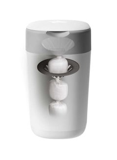 tommee tippee Twist And Click Advanced Nappy Bin Starter Set, Eco-Friendlier System With 12x Refill Cassettes With Sustainably Sourced Antibacterial Greenfilm, White  - Image 3