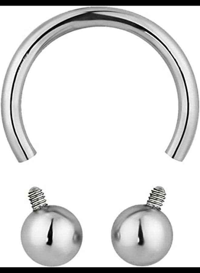 قرط أنف دائري من الستانلس ستيل على شكل حدوة حصان بأطراف كروية - Image 2