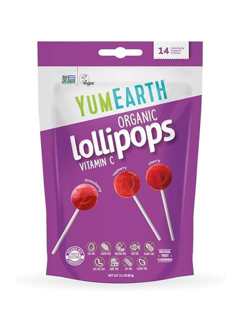 YumEarth Organic Fruit Pops Vitamin C 14 Piece 87grams - Image 1