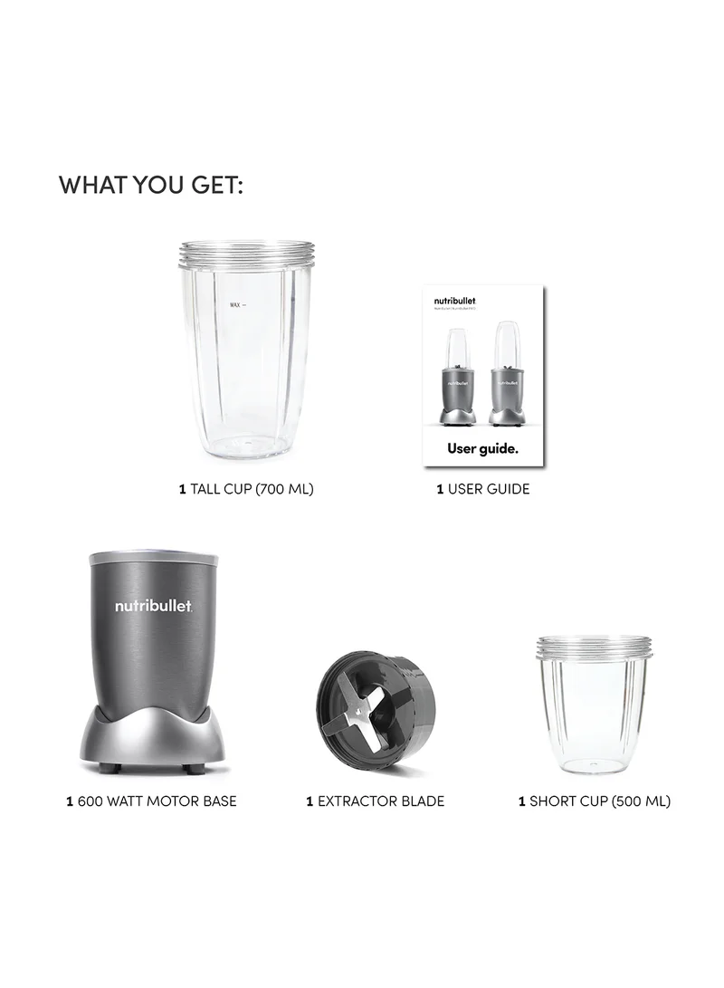 nutribullet Countertop Blender 3 Piece Set 600 W NBR-0612 Grey
