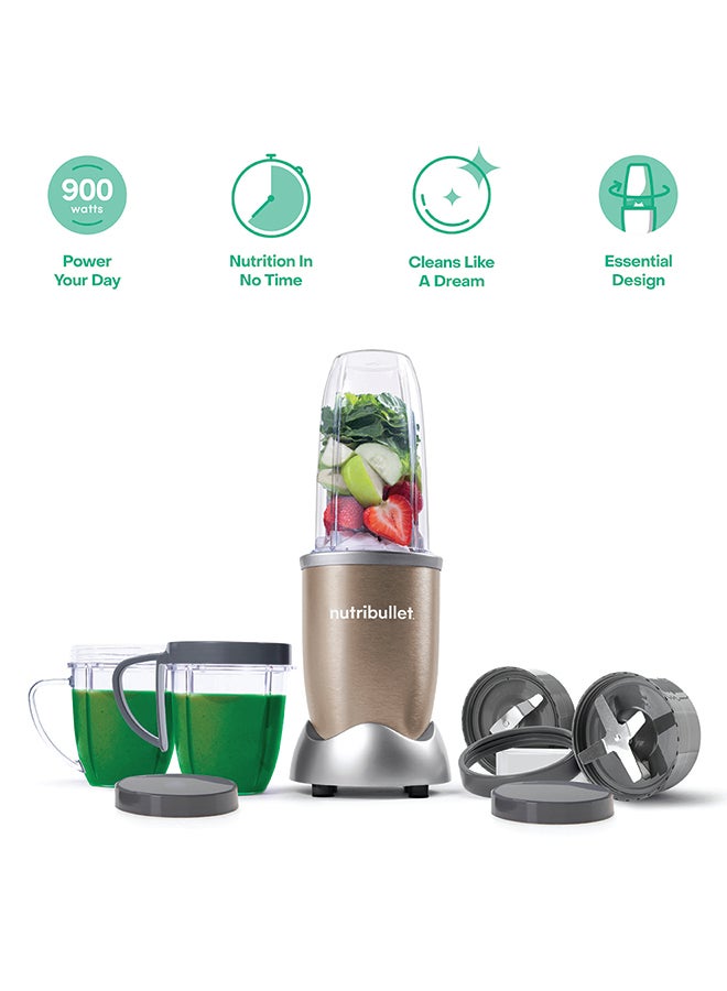 nutribullet 9-Piece Accessories, 900 W Multi-Function High Speed Blender, Mixer System with Nutrient Extractor, Smoothie Maker, 700 ml, NB9-1212, 1-Year Warranty, Copper Grey 700 ml 900 W NB9-1212 Copper Grey - Image 1