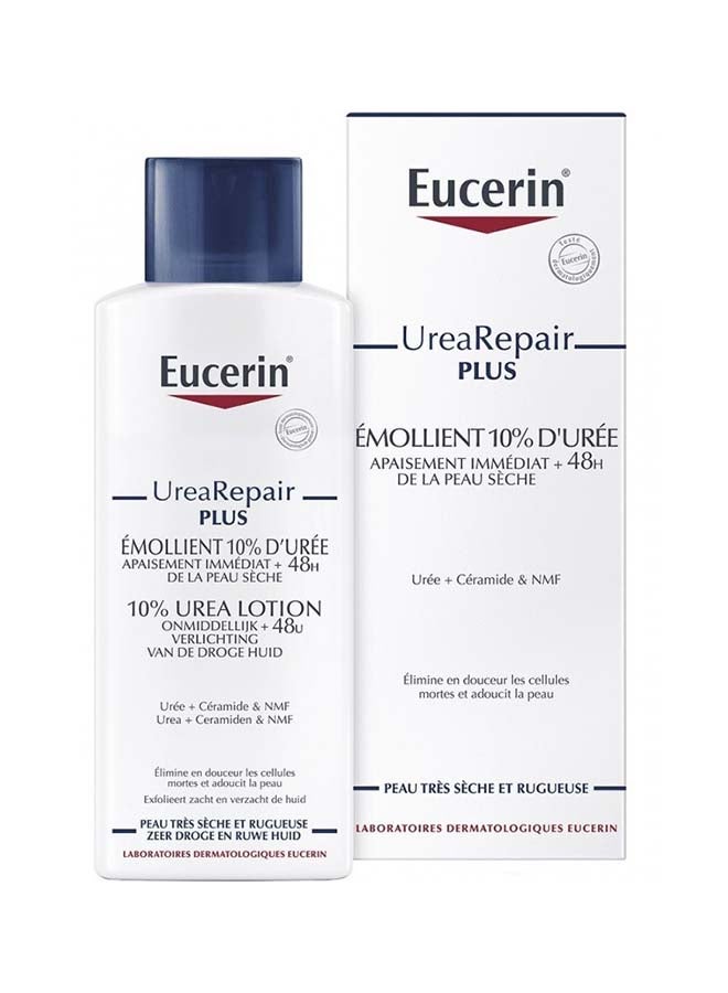 Eucerin Urearepair Plus 10% Urea Body Lotion With Ceramide, Immediate 48-Hour Relief For Dry Skin  Suitable For Mature And Diabetic Skin White 250ml 