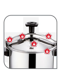 تيفال TEFAL قدر ضغط | Authentique 6 لتر | فولاذ مقاوم للصدأ | 5 أنظمة أمان | جميع مصادر الحرارة بما في ذلك الحث | ضمان لمدة سنتين | P0530734 أسود/ فضي 6.0لترات  - Image 4