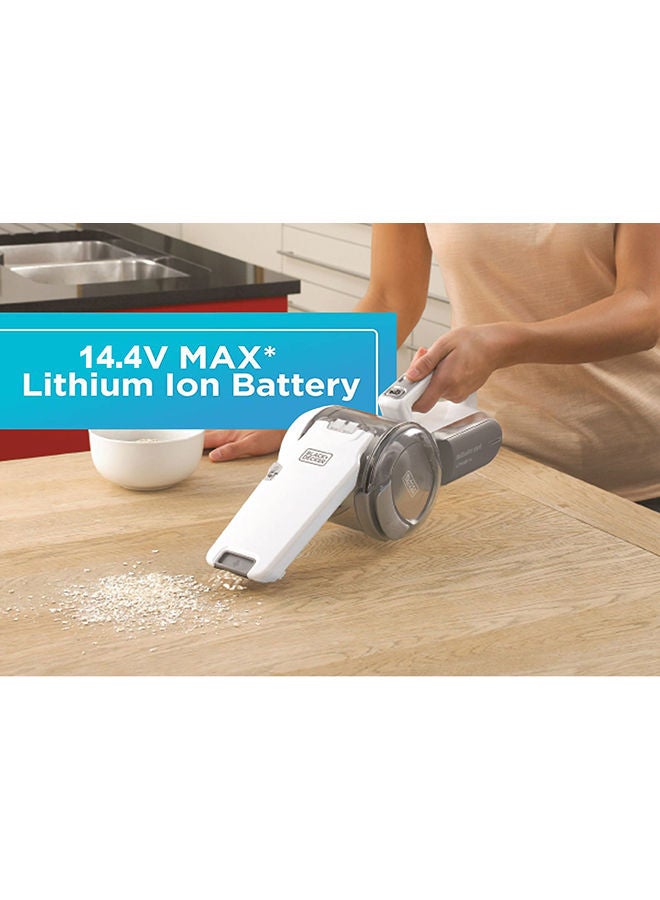 بلاك اند ديكر مكنسة  يد لاسلكية، قوة شفط 27.5 وات هوائي، 14.4 فولت، بطارية ليثيوم أيون 1.5Ah، ، فوهة قابلة للدوران، مكنسة لاسلكية مدمجة، مثالية للزل والسيارة، سهلة التخزين، 440 ml PV1420L-B5 أبيض/رمادي 440 ml PV1420L-B5 أبيض/رمادي - Image 5