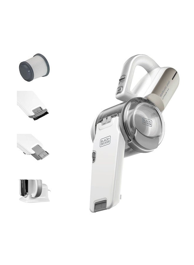 بلاك اند ديكر مكنسة  يد لاسلكية، قوة شفط 27.5 وات هوائي، 14.4 فولت، بطارية ليثيوم أيون 1.5Ah، ، فوهة قابلة للدوران، مكنسة لاسلكية مدمجة، مثالية للزل والسيارة، سهلة التخزين، 440 ml PV1420L-B5 أبيض/رمادي 440 ml PV1420L-B5 أبيض/رمادي - Image 1