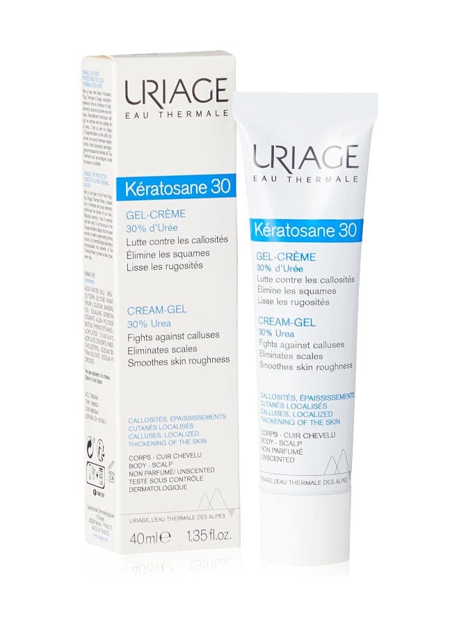 Uriage Kératosane 30 Gel-Cream with Urea 30% - Intensive Smoothing Care for Rough Skin - 40ml 40ml - Image 1