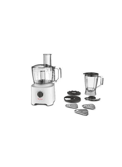 MOULINEX Easy Force Food Processor, 800 Watts, 6 Attachments, White, Fp247127, min 2 yrs warranty 2.4 L 800 W FP247127 White