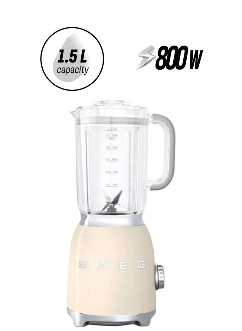 smeg Countertop Blender 1.5L 800W 1.5 L 800 W BLF01CRUK White/Clear/Silver  - Image 1