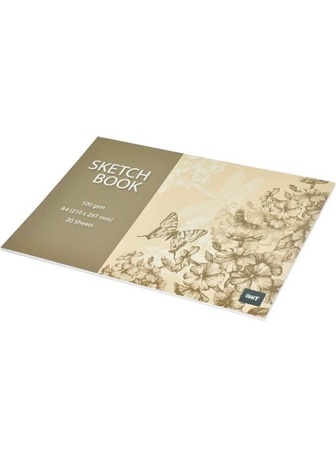 FIS Light Sketch Book, A4 Size, 100 GSM, 20 Sheets, Pack of 12 Grey/Beige/White - Image 2