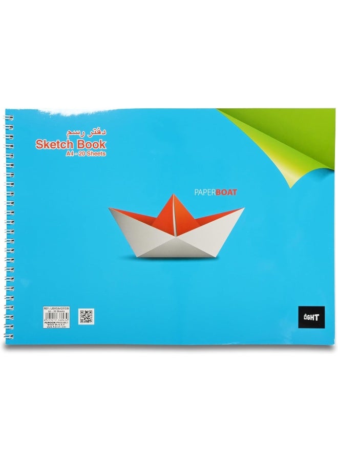 لايت مجموعة دفاتر رسم مقاس A4 بتجليد حلزوني، 12 قطعة أزرق - Image 2