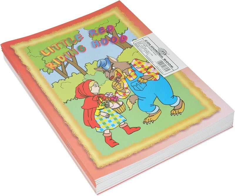 إف اي أس  طقم دفاتر تلوين بتصميم Little Red Riding Hood مكوّن من 12 قطعة إخضر / أزرق / أحمر - Image 2