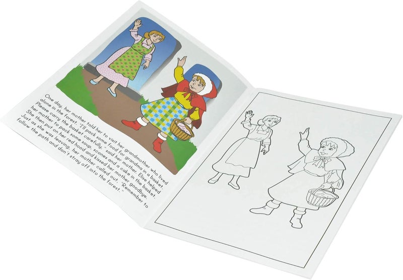 إف اي أس  طقم دفاتر تلوين بتصميم Little Red Riding Hood مكوّن من 12 قطعة إخضر / أزرق / أحمر - Image 1