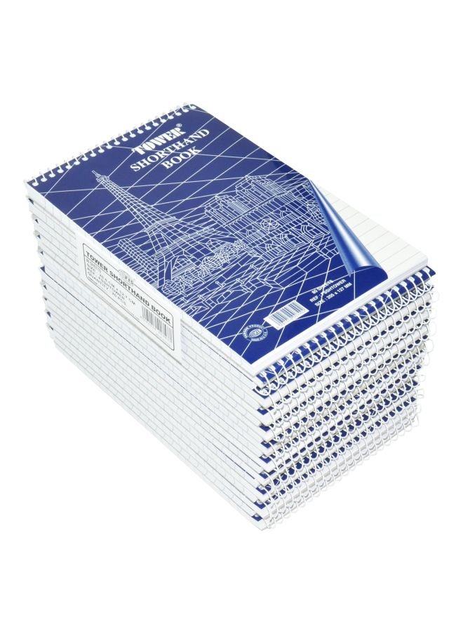 FIS 20-Piece Spiral Tower Ruled Notepad Blue/White - Image 1