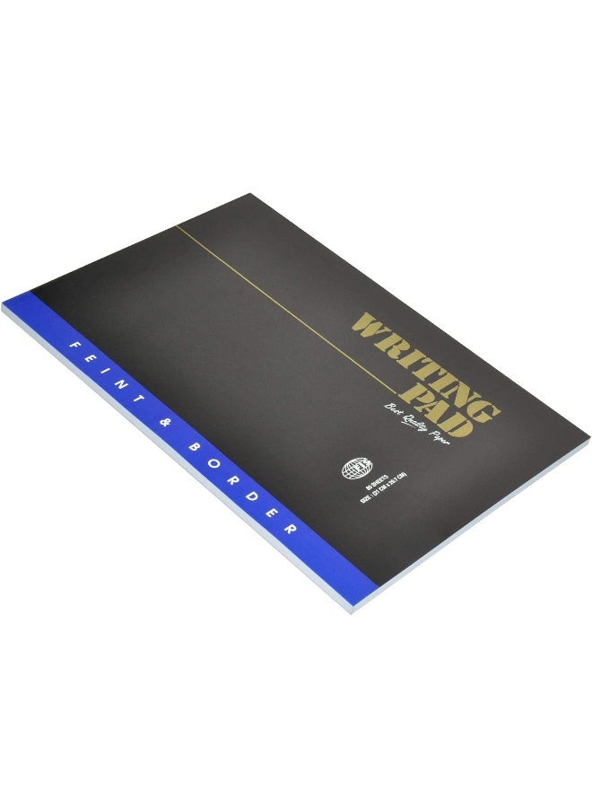 FIS 10-Piece Writing Pads, Feint & Color Border, Single Ruled, A4 Size, 80 Sheets per Pad Blue - Image 3