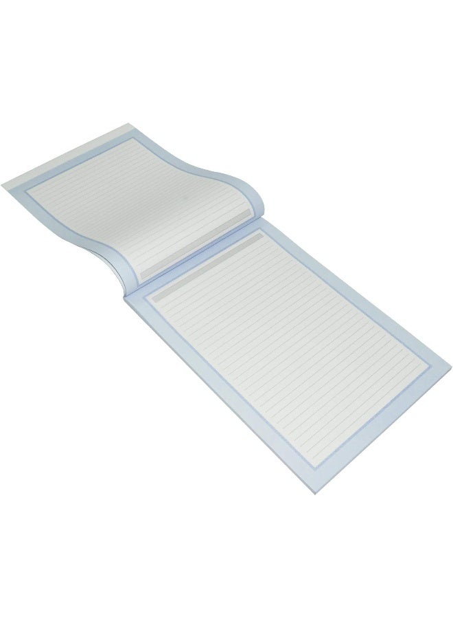 FIS 10-Piece Writing Pads, Feint & Color Border, Single Ruled, A4 Size, 80 Sheets per Pad Blue - Image 2