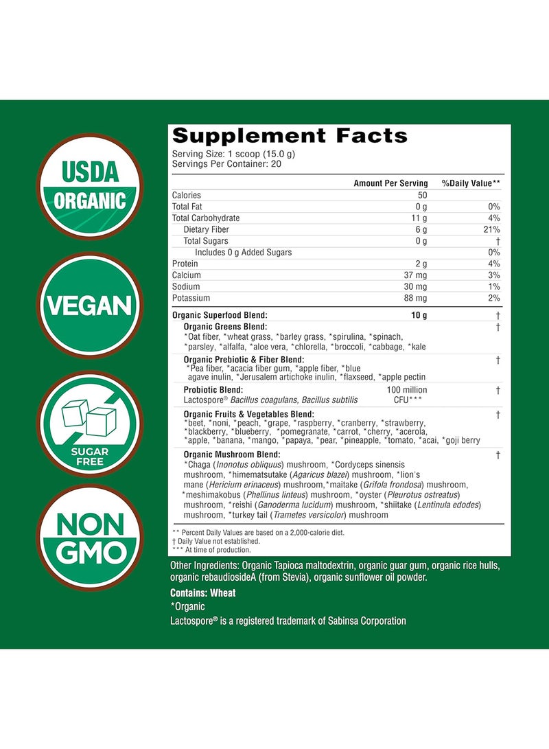 Super Greens, 50 Organic Super Foods, Unflavored, 10.6 oz - pnsku/N31008885A/45/_/1730709911/f8e01e71-7cc1-4cbe-a365-5cd96b15564a