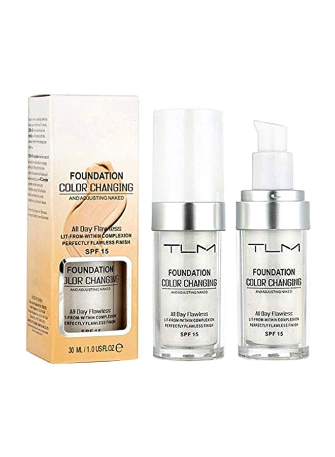 تي إل إم قطعتان من كريم أساس متغير اللون طوال اليوم، بشرة خالية من العيوب، من الداخل، لمسة نهائية مثالية، عامل حماية من الشمس SPF 15 - Image 1